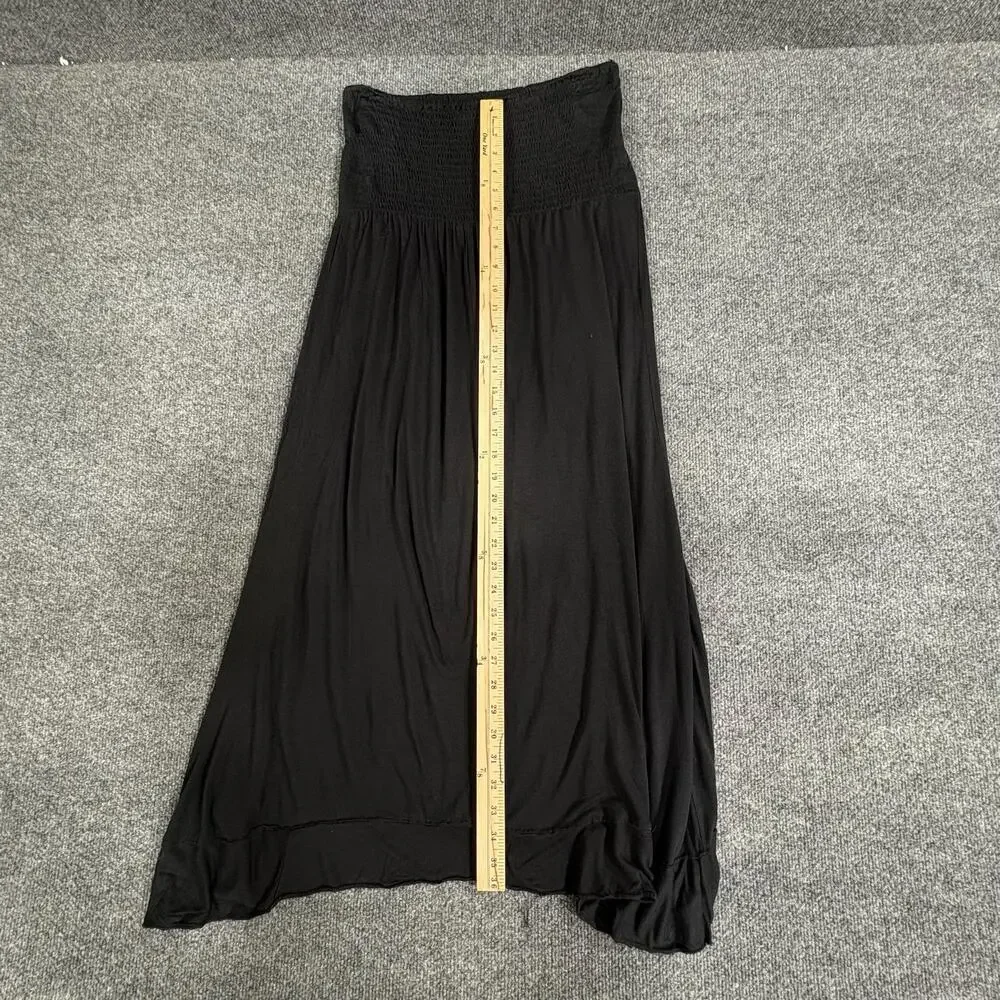 Raviya Skirt Womens S Black High Low Convertible Dress Midi Skirt Smocked Cover